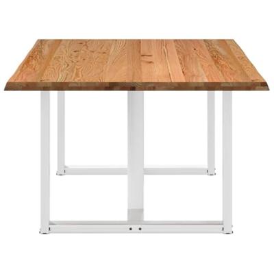 Eettafel met natuurlijke rand 180x120x74 cm massief eikenhout