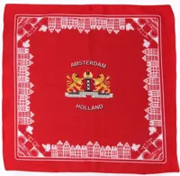 Boerenzakdoek Amsterdam 56 x 56 cm - Rode zakdoek - thumbnail