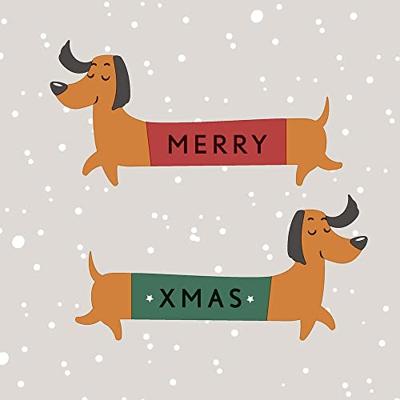 Duni 3-laags tissue servet merry dachshund 33x33cm multi 20 stuks