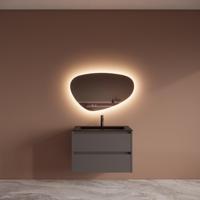 Badmeubelset BWS Riga Met Asia Wastafel Mat Zwart 80 cm Leigrijs Boss & Wessing - thumbnail