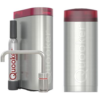 Quooker Nordic Square Kokendwaterkraan Single Tap Set - Kokend Water - RVS - Inclusief COMBI Reservoir & CUBE - Direct Gekoeld Bruisend Water