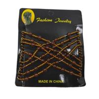 3 STKS vrouw elastische magie DIY Vintage hoofdband mode haar Maker Bun haren kammen metalen haarspelden haaraccessoires (koffie) - thumbnail