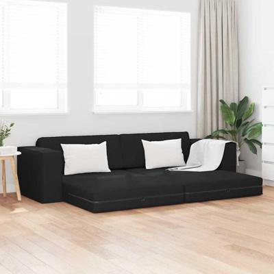 Vloersofa Bed Zwart 245 x 78 x 77 cm Stof