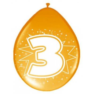 Folat BV Cijfer ballonnen 3 jaar, 8st.