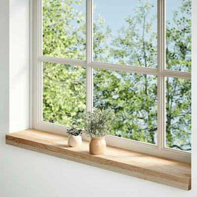 Vensterbanken 2 st onbehandeld 80x15x2 cm massief eikenhout