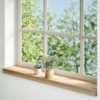 Vensterbanken 2 st onbehandeld 80x15x2 cm massief eikenhout - thumbnail