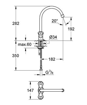 GROHE Costa L Keukenkraan - hoog - chroom 31812001