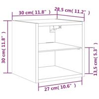 Tv-wandmeubels met LED-verlichting 2 st 30x28,5x30 cm wit - thumbnail