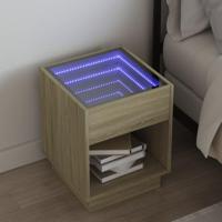Nachtkastje met Infinity LED 40x40x50 cm sonoma eikenkleurig - thumbnail