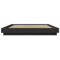 Bedframe met LED-verlichting bewerkt hout zwart 150x200 cm - thumbnail