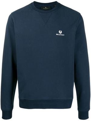 Belstaff logo embroidered round neck sweatshirt - Blue
