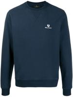 Belstaff logo embroidered round neck sweatshirt - Blue - thumbnail