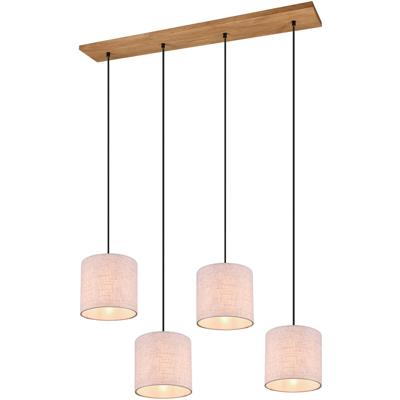 LED Hanglamp Antiek Nikkel - 4-lichts E27 Aluminium Rechthoek