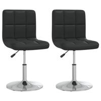 Eetkamerstoelen 2 st kunstleer zwart - thumbnail