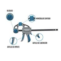 Klem met één hand Ferrestock 215 mm Staal Plastic (2 pcs) - thumbnail