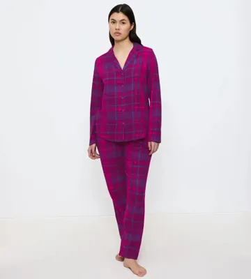 Triumph dames pyjama Katoen - Boyfriend Fit - Doorknoop katoene pyjama met lange mouwen