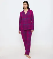 Triumph dames pyjama Katoen - Boyfriend Fit - Doorknoop katoene pyjama met lange mouwen - thumbnail