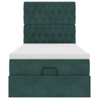 Ottoman bed met matrassen en LED's 140x200cm fluweel - thumbnail