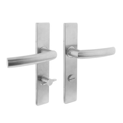 Deurkruk Blok op schild verdekt rechthoekig 219x40mm met nokken wc 72/8mm rvs EN1906/4