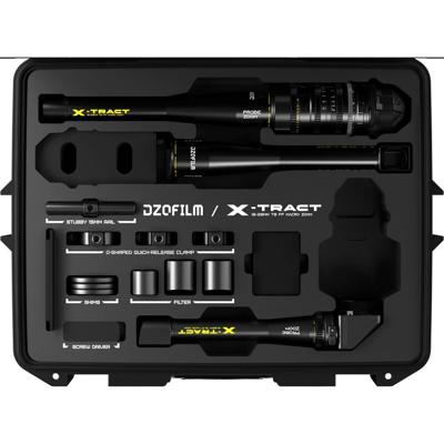 DZOFilm X-tract 18-28mm 0/90/360 degrees One R-Unit Black Case 3pcs PL mount (meter) DZOFilm X-tract 18-28mm 0/90/360 degrees One R-Unit Black Case 3pcs PL mount (meter)