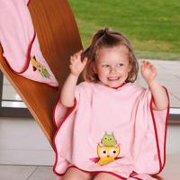 Playshoes badcape uiltje roze Maat - thumbnail