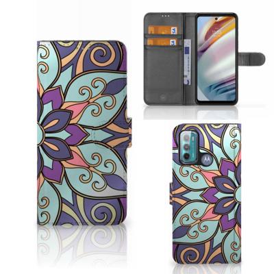 Motorola Moto G60 Hoesje Purple Flower Motorola Moto G60 Hoesje Purple Flower