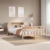 Bed met boekenkast zonder matras massief grenenhout 150x200 cm - thumbnail