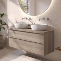 Ben Tendenza voorgemonteerd badmeubel incl. afdekblad 121x46x63,8cm nebraska eiken - thumbnail