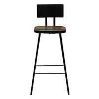 Barstoelen massief gerecycled hout meerkleurig 4 st - thumbnail