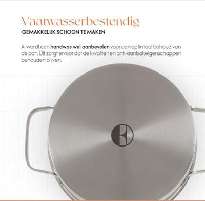 ELLE Gourmet Moderne Kookpan met Deksel - Ø 20 cm - RVS