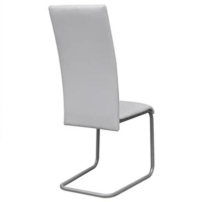Eetkamerstoelen 4 st kunstleer wit - thumbnail