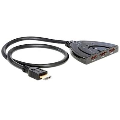 DeLOCK hdmi 3 > 1 switch hdmi switch (zwart, 60 centimeter)