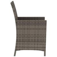 3-delige Bistroset met kussens poly rattan grijs - thumbnail