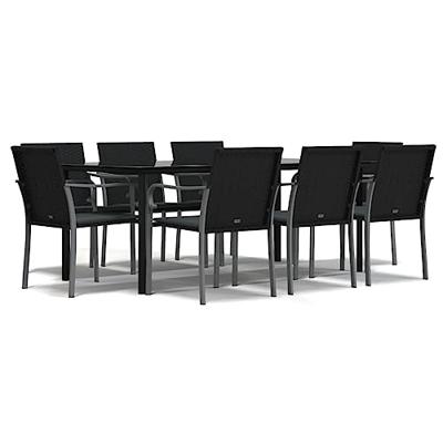 9-delige Tuinset met kussens poly rattan en staal