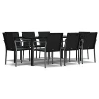 9-delige Tuinset met kussens poly rattan en staal - thumbnail