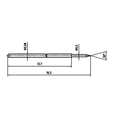 PTR Hartmann 1007-B-0.7N-AU-0.49C Precisietestpen met veercontact