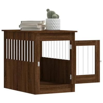 VidaXL Hondenbench 55 x 80 x 68 cm bewerkt hout bruin eikenkleur VidaXL Hondenbench 55 x 80 x 68 cm bewerkt hout bruin eikenkleur