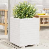 VidaXL Plantenbak 40x40x49,5 cm massief grenenhout wit - thumbnail