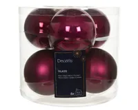 Decoris kerstballen Glas 6st granaatappel 8cm - thumbnail