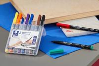 Staedtler Lumocoler 317, OHP-marker, permanent, 1,0 mm, etui van 8 stuks in geassorteerde kleuren - thumbnail