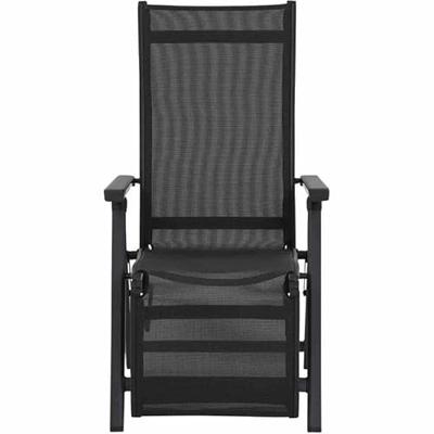 Siena Garden Tesoro Relax M29538 Tuinstoel Aluminium, Kunststof Antraciet (mat), Zwart, Zilver