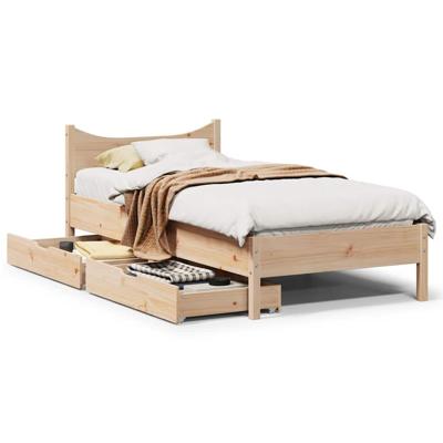 Bedframe met lades massief grenenhout 135x190 cm