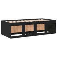 Slaapbank met lades zonder matras 75x190 cm zwart - thumbnail