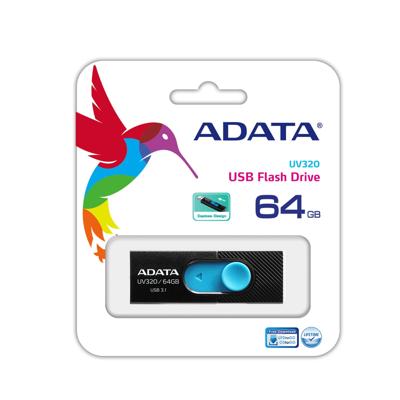 ADATA UV320 USB flash drive 64 GB USB Type-A 3.2 Gen 1 (3.1 Gen 1) Zwart, Blauw