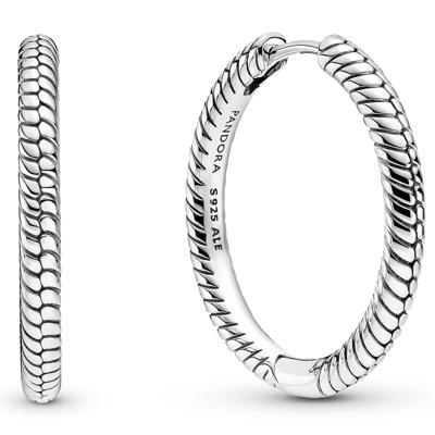 Pandora 299532C00 Oorringen Snake Chain zilver 25 mm