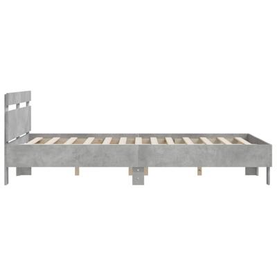 Bedframe met hoofdeinde bewerkt hout betongrijs 150x200 cm