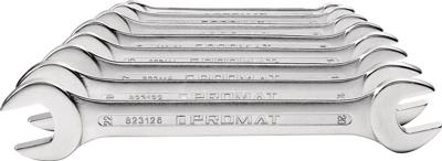 Promat/Tecwerk Set dubbele steeksleutels | 10-delig SW6-27 mm | chroom-vanadiumstaal verchroomd - 4000823203