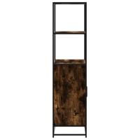 Hoge kast 68x35x139cm bewerkt hout en metaal gerookt eikenkleur - thumbnail