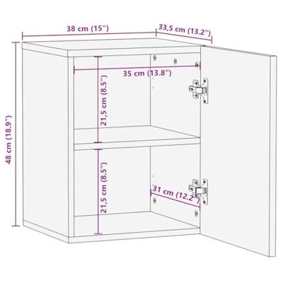 Badkamerwandkast 38x33,5x48 cm massief mangohout zwart