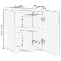 Badkamerwandkast 38x33,5x48 cm massief mangohout zwart - thumbnail